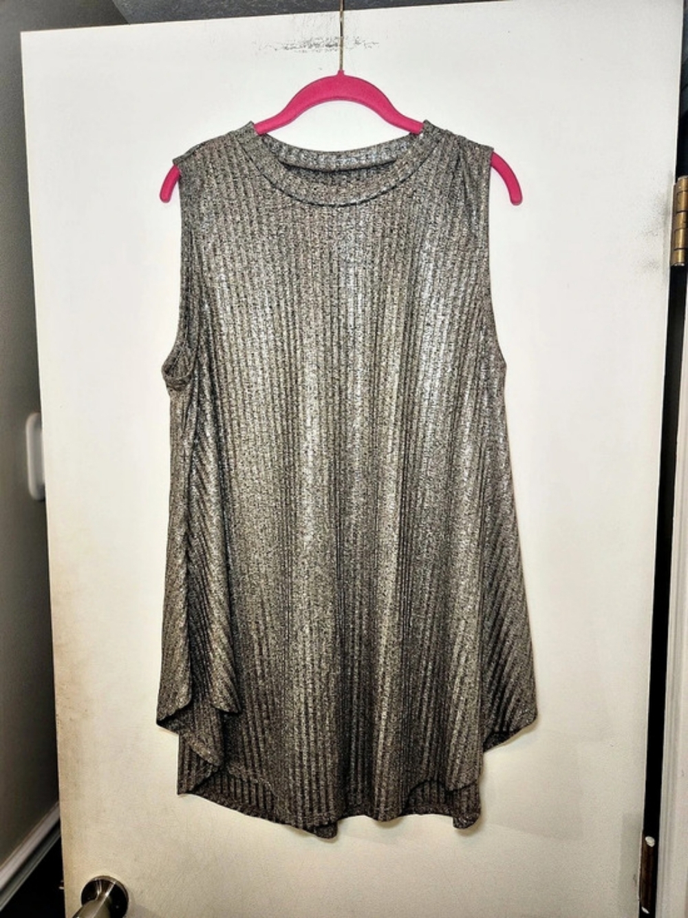 Lane Bryant Metallic Ribbed Tunic Brown Gold Size 18/20 Like New